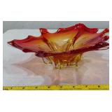 MURANO SOMMERSO fiery red & yellow bowl