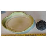 West Coast Pottery bowl planter + FLORALART frog