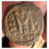 ANCIENT BRONZE Byzantine Follis coin