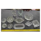 11pc lot vintage pressed glass