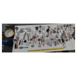 63pc lot old kitchen gadgets & enamelware