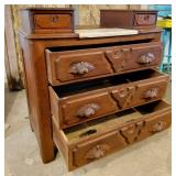 c1890s victorian walnut dresser marble top