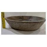 Antique rustic carved wooden primitive dough bowl