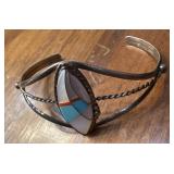 Sterling silver Zuni cuff bracelet turquoise MOP