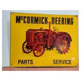 McCORMICK DEERING embossed tin tractor sign