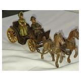 Antique cast iron toy horse & buggy