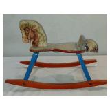 Antique toy rocking horse signed Gong Bell Mfg Co