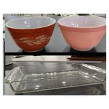 3pc PYREX pink cinderella autumn harvest