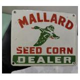 Mallad seed corn porcelain feed store rack sign