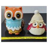 2 vintage OWL cookie jars Cosmos Mainstays