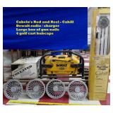 Gun nails Cabelas reel Dewalt radio golf cart hubs
