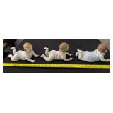 Set of 3 large porcelain bisque piano babies
