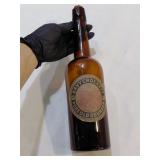 DAVY CROCKETT 1890s amber whiskey bottle