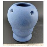 NILOAK 1920s periwinkle blue pottery vase frog