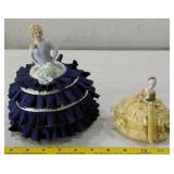 c1920s 30s half doll porcealin sewing pin cushions