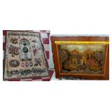 Black forest woodcarving & Vicky Howard throw