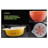 3pc PYREX pink cinderella town country more
