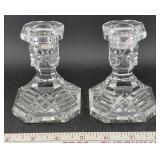 Pair signed WATERFORD 4' Marquis candlesticks