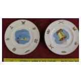 American Ceramic Industries 22k gold decor plates