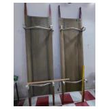 TWO 1950s folding canvas FCDA stretchers litters