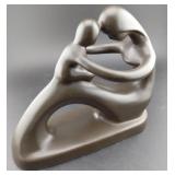 Mother & child abstract 9 inch pottery sculpture