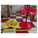 Old homemade metal tractor seat stool + extra seat