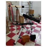 MEADE, POLARIS lot of 3 telescopes tripods & parts