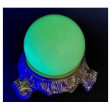 2 INCHES WIDE jadite uranium green shooter marble