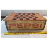 1950s PEPSI wooden folk art checkerboard box