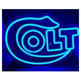 COLT firearms 14' neon blue lighted sign