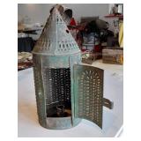 15' antique punched tin primitive lantern