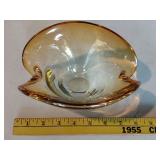 MURANO golden amber art glass tilt bowl