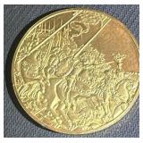 2oz sterling silver coin 24k gold plate