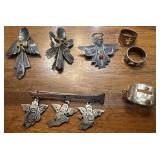 7pc 925 sterling silver angels crosses jewelry
