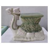 1960s majolica pottery 16' camel plant stand
