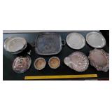9pc lot vintage silverplate dishes platters etc