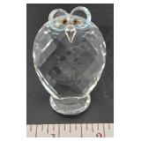 Faceted crystal owl sculpture