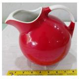 HALL Superior 1940s red white ball jug pitcher
