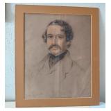 Dated 1852 charcoal portrait  signed John Tredray