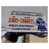 PABST blue ribbon beer BOXING fight sign