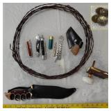 11pc knives cigar cutter barbed wire cufflinks +