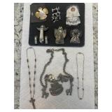 10pc lot jewelry angels Noahs Ark sewing etc