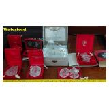 8pc  WATERFORD crystal Christmas ornaments