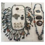 14pc lot jewelry necklaces brooches buttons