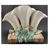 McCOY pottery antique triple calla lily vase