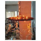 HALLOWEEN chandelier folk art wheel skeletons