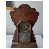 c1900 SESSIONS carved oak clock