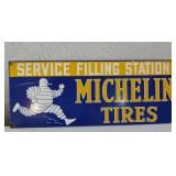 MICHELIN Tires Filling Station 21' porcelain sign