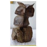 IRONWOOD 13' horned owl heavy sculpture