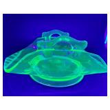 1930s LE SMITH uranium glass bon bon MT PLEASANT